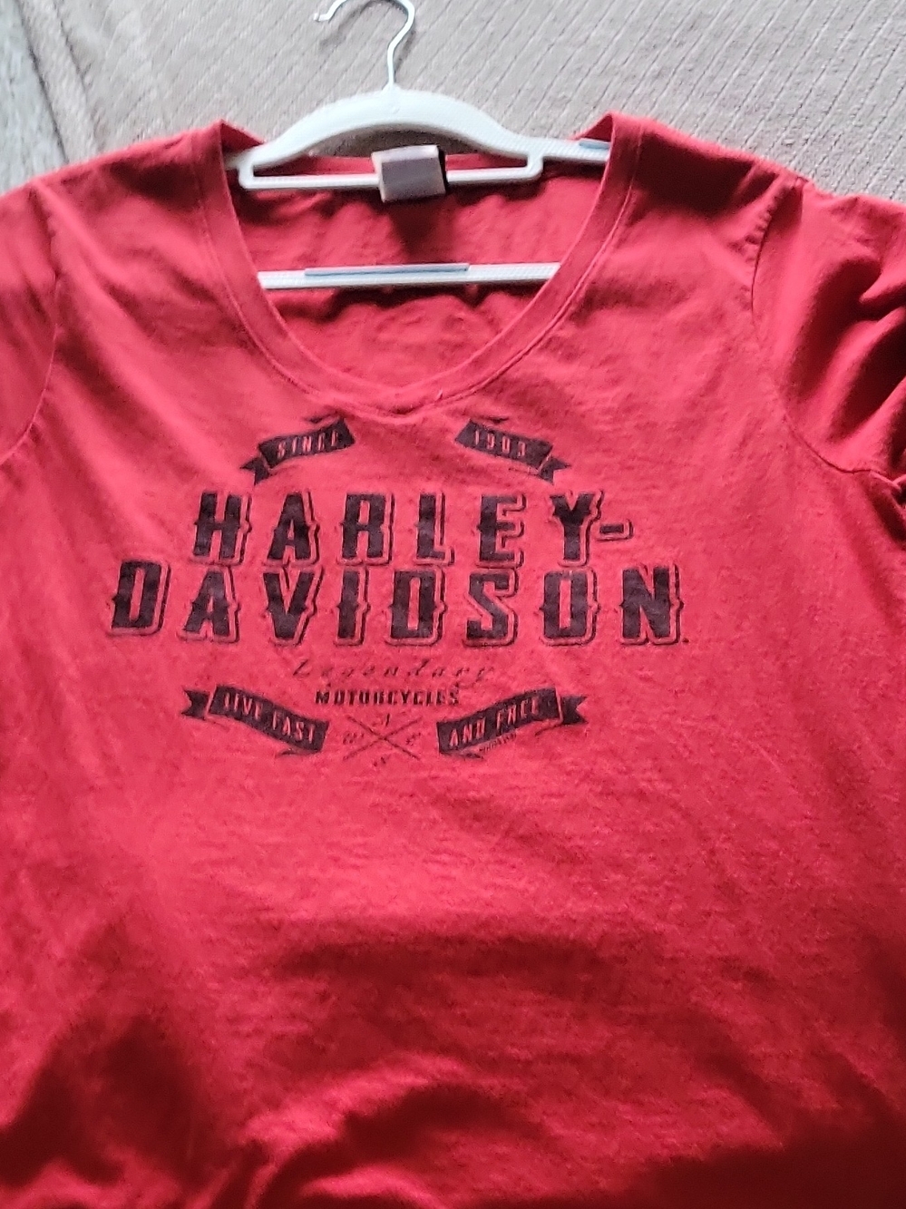 Harley-Davidson Red Short Sleeve Logo Tee with Black Print